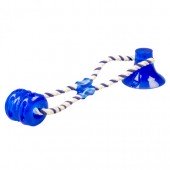Игрушка для собак резиновая с присоской DUVO+ "Жуй и тяни", синяя