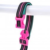 Поводок DOOG "NEON RIN TIN TIN" регулируемый с фастексом на ручке, чёрно-розовый (130-160*2.5см)