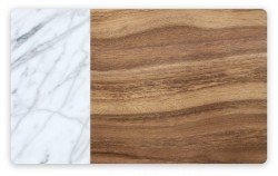 Коврик под миски TARHONG "Acacia Wood+Carrara", коричнево-белый, 48х29см
