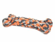 Игрушка для собак веревочная DUVO+ "Кость", серо-оранжевая, 23см