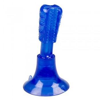 Игрушка для собак резиновая с присоской DUVO+ "Чистые зубки", синяя