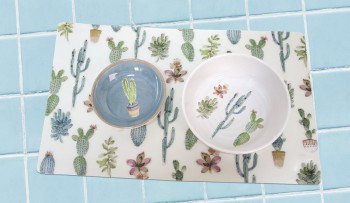 Миска для животных TARHONG "Cactus", голубая с рисунком