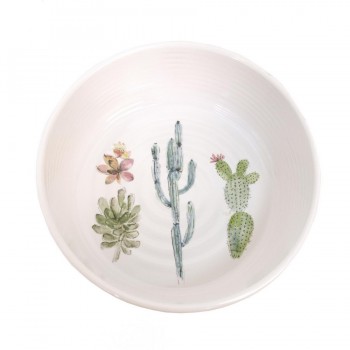 Миска для животных TARHONG "Cactus", белая с рисунком