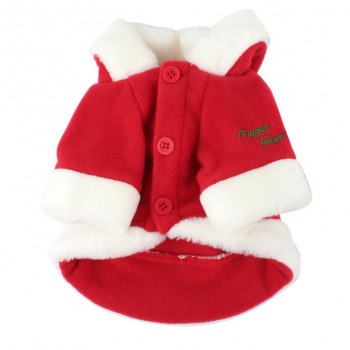 Куртка для собак с капюшоном новогодняя PUPPIA "Santa", красная