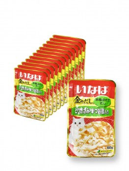 Паучи для кошек INABA "Желе куриное филе+кацуобуси" 60 гр (IC-14)