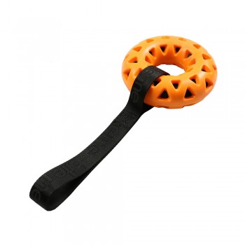 Игрушка для собак Кольцо с петлей "Bite me" оранжевая